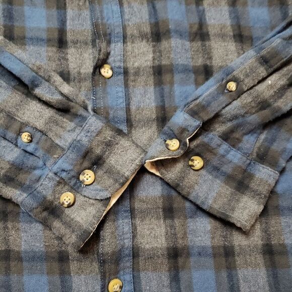 Kolby Plaid Shirt Size Large blue and grey - Picture 6 of 8